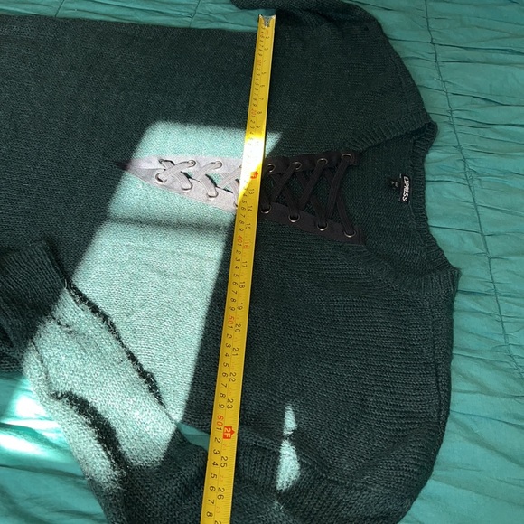 Express Knitted Sweater with Lace up Neck Size S - Picture 4 of 6